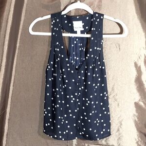 Navy polka dot summer top